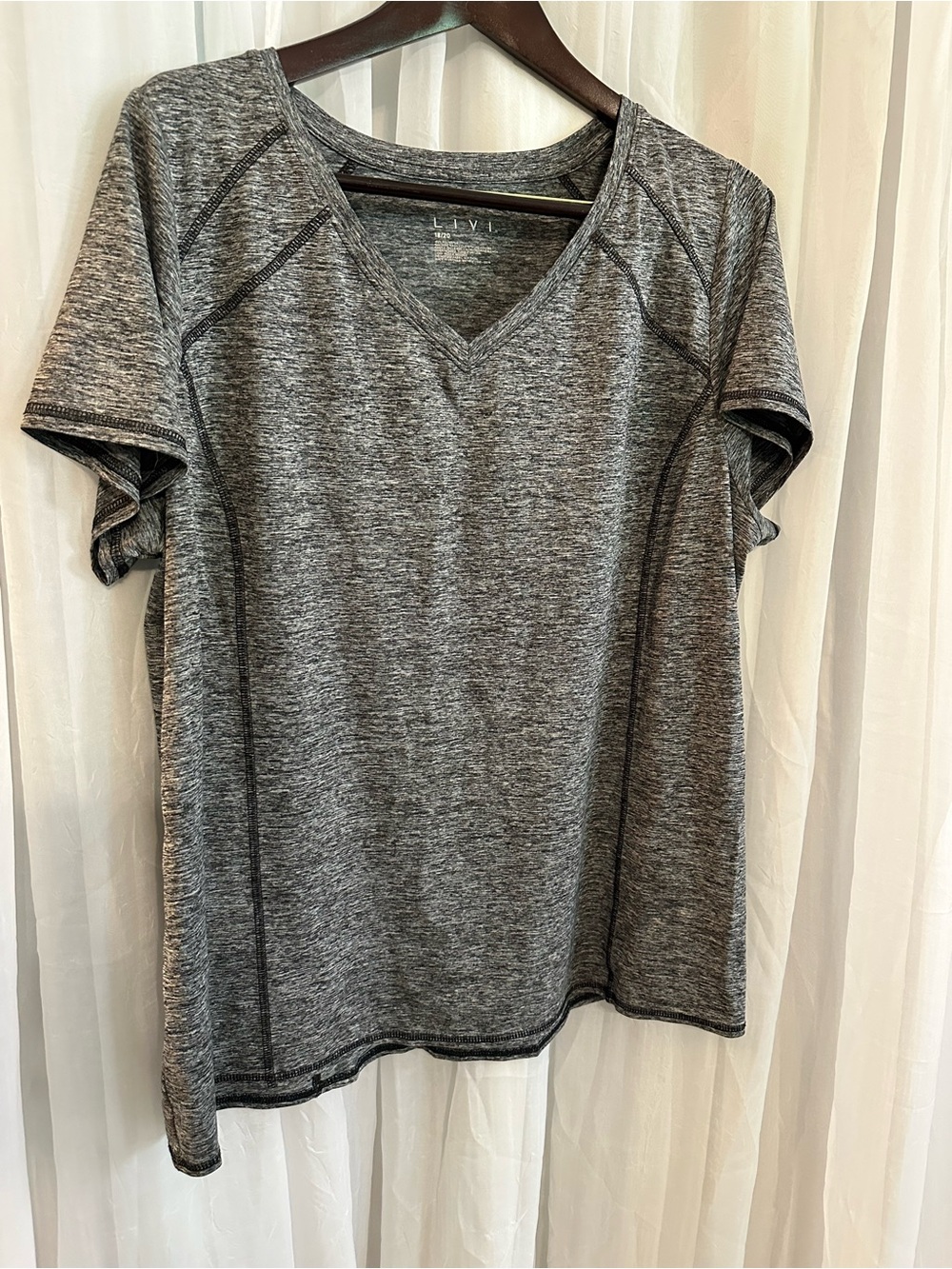 Women's Heather Gray V-Neck Active Tee